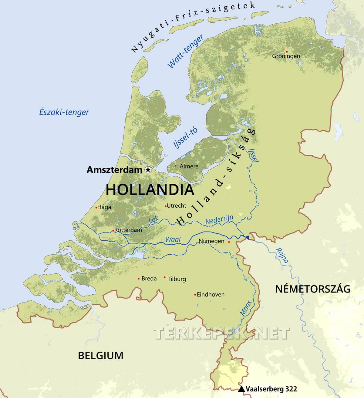 hollandia domborzati térkép Hollandia térképek hollandia domborzati térkép