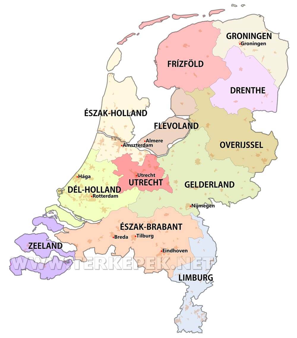 hollandia domborzati térkép Hollandia térképek hollandia domborzati térkép